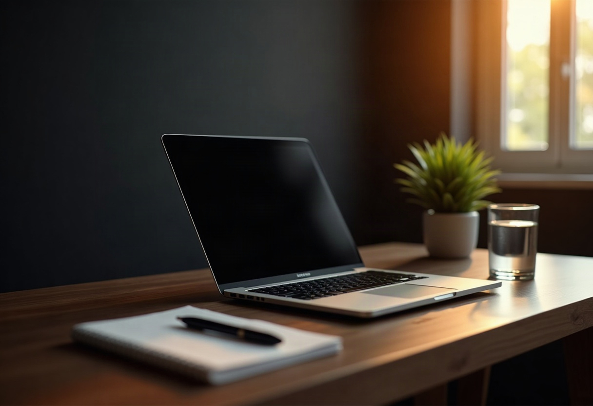 Desk set up for an online coaching call