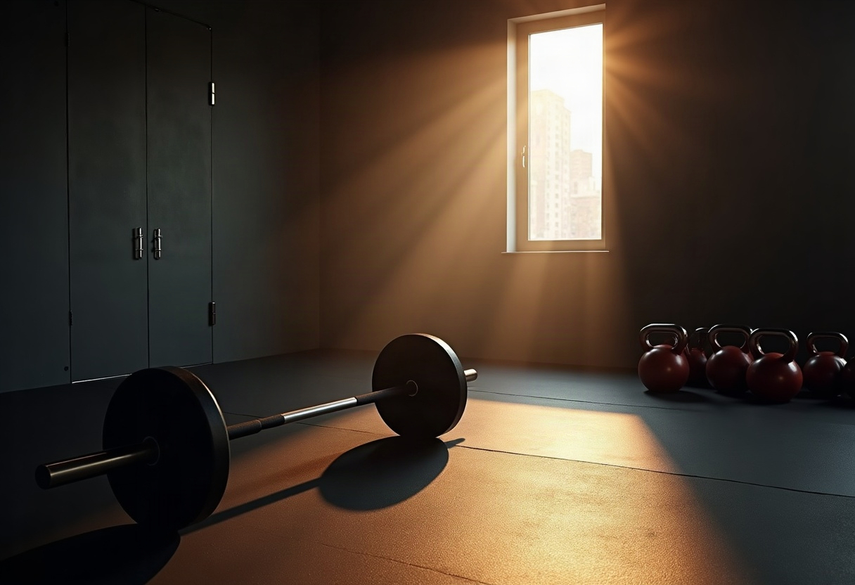 Private strength training studio at dawn